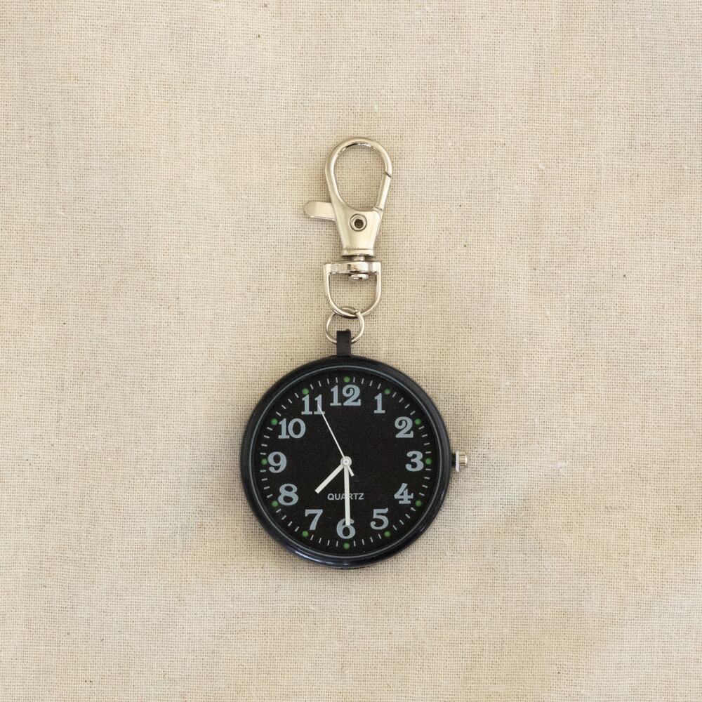 Y2K Black Digital Pocket Watch Keychain Unisex Modern Accessory New - Picture 7 of 7